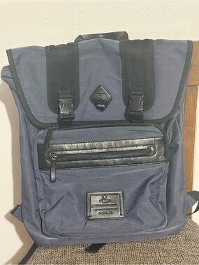 Ted Baker Navy and Black Roll-Top Backpack